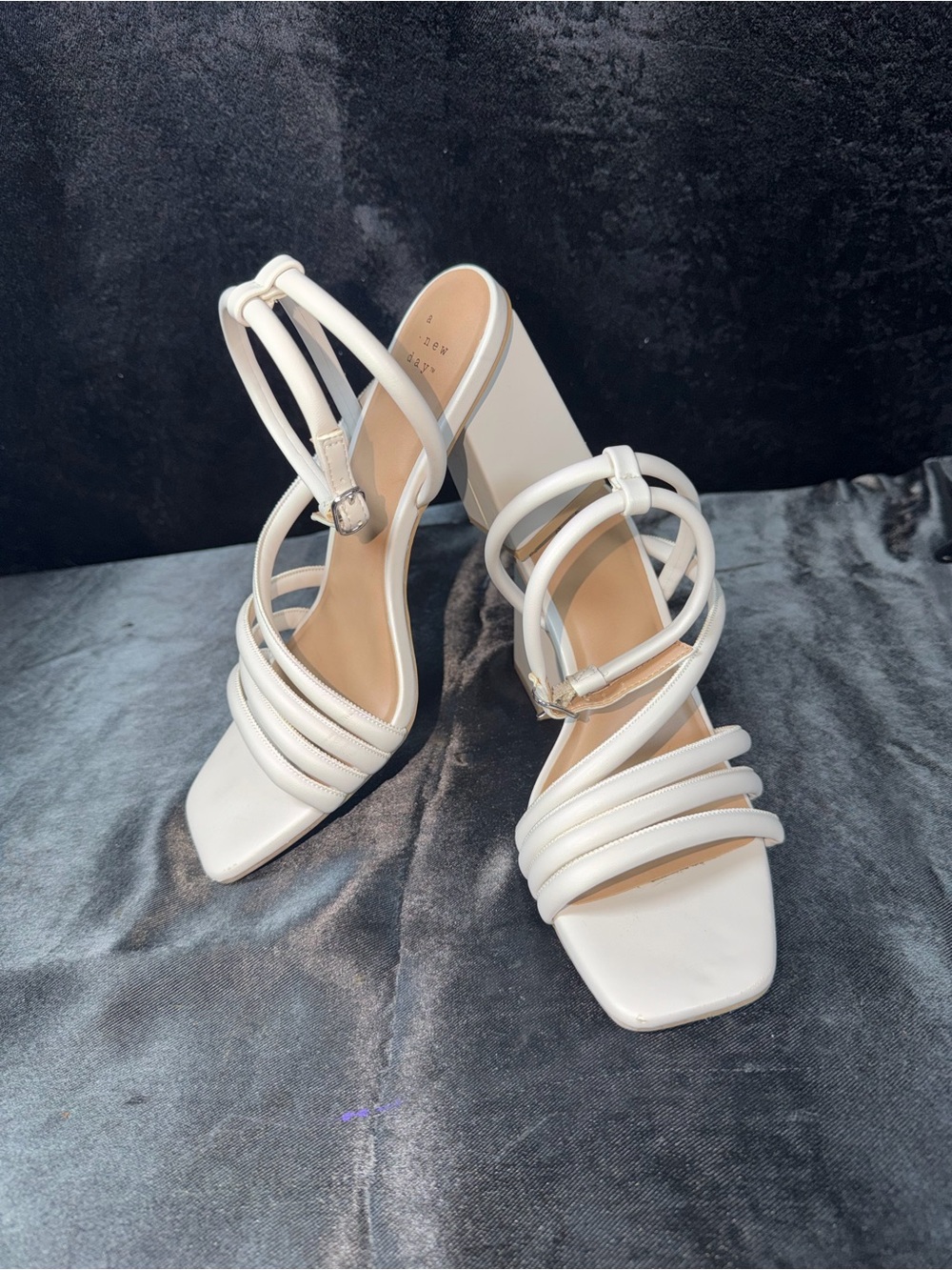 a new day White Strappy Block Heel Sandals